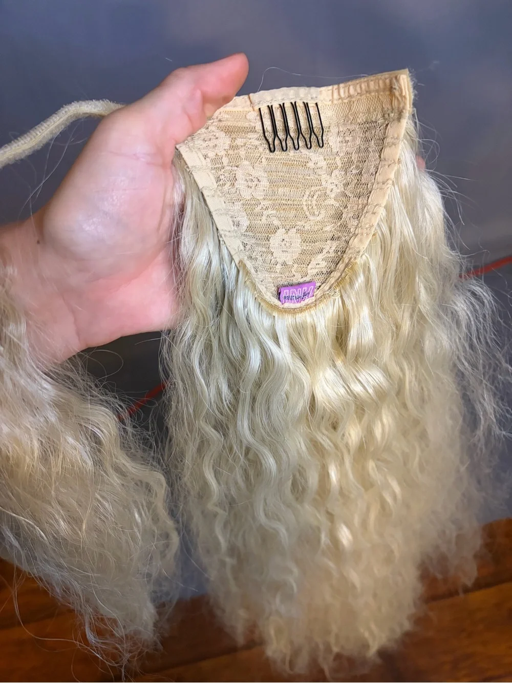 Cool Light Blonde Beach Waves Ponytail Extension - Natural Light Blonde